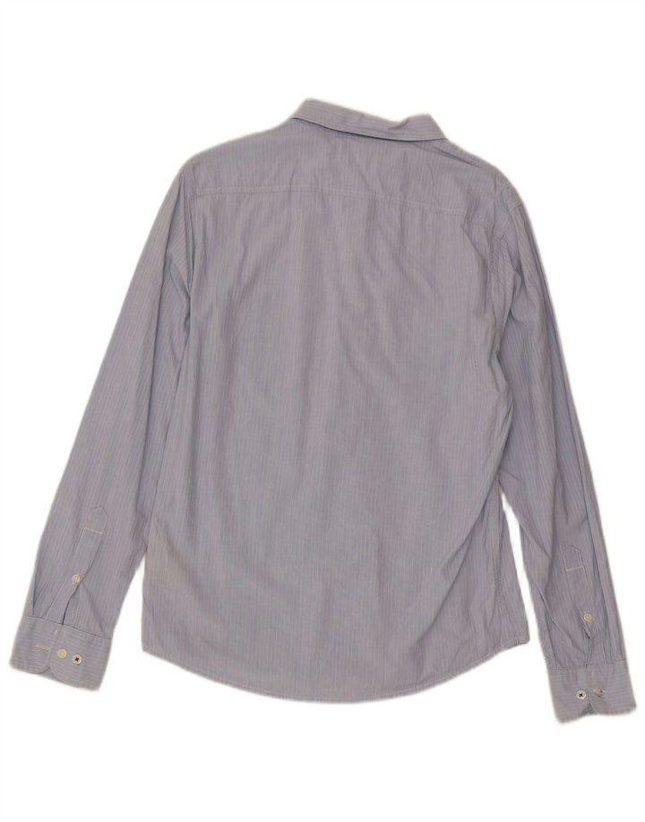 Cămașă Lee pentru bărbați Slim Fit, bumbac cu dungi albastre medii