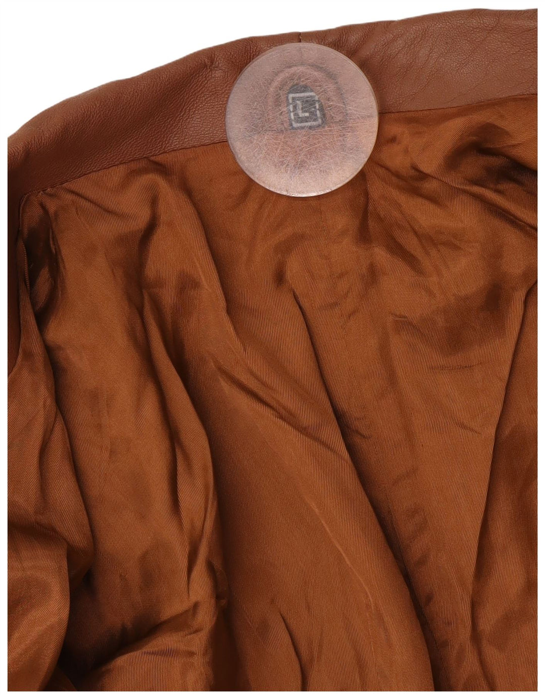 Jachetă vintage din piele cu 1 nasture pentru femei UK 16 Maro mare