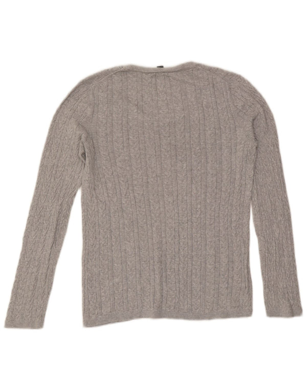 Pulover Tommy Hilfiger pentru femei cu gâtul barca UK 12 Medium Grey Flecked