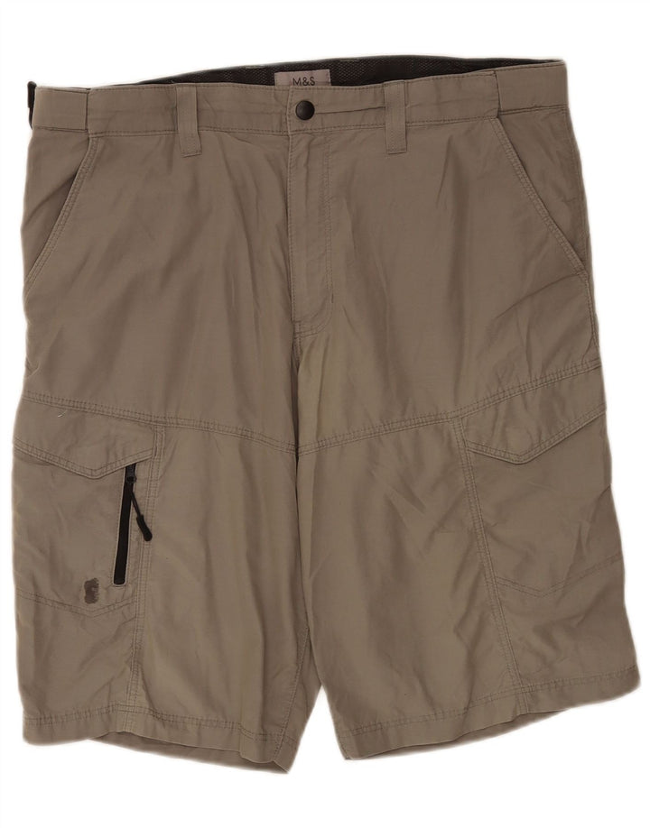 Pantaloni scurți cargo pentru bărbați Marks & Spencer W36, bumbac gri mare