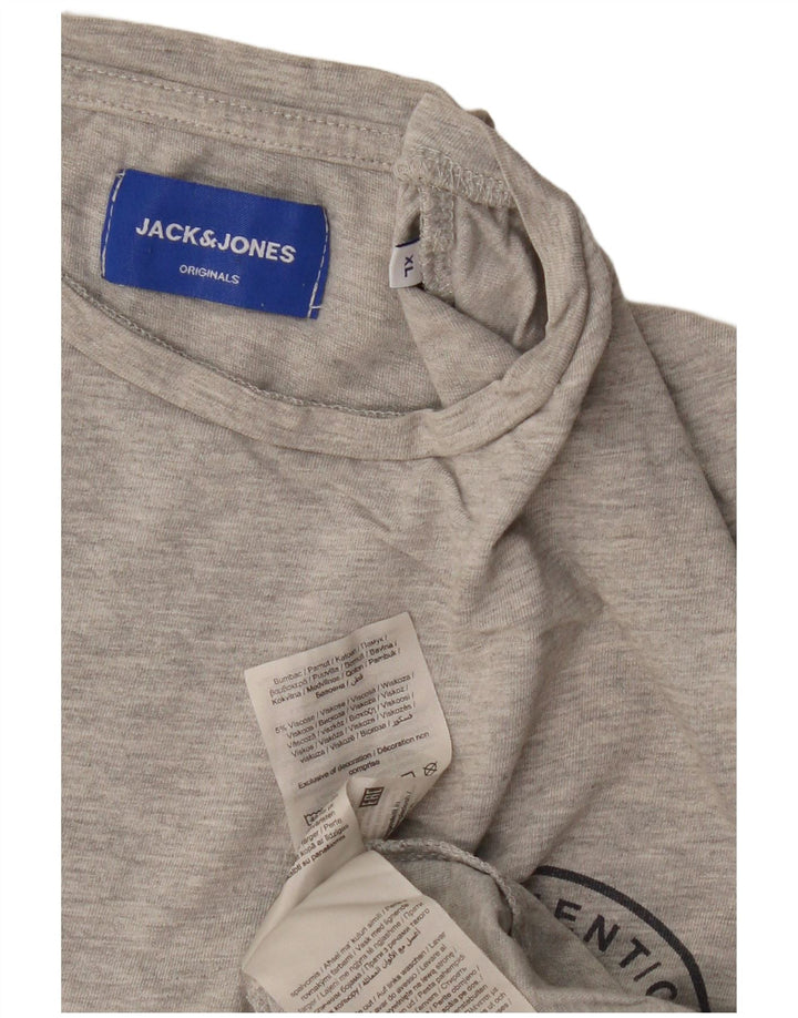 Tricou grafic pentru bărbați JACK & JONES Top XL bumbac gri