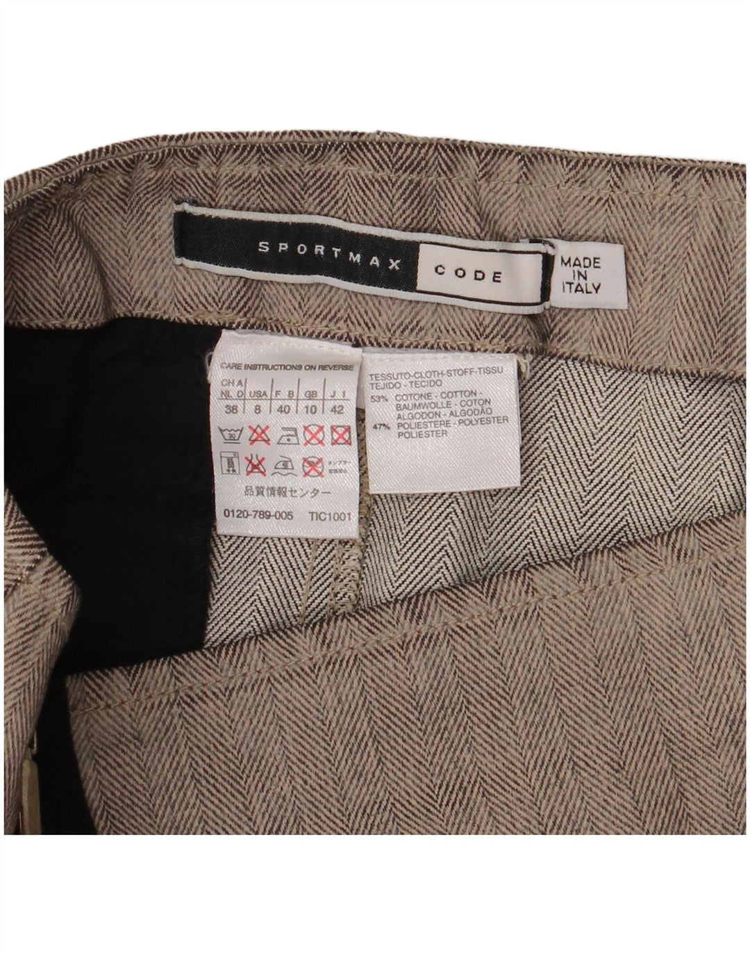 Fusta creion cu model abstract Sportmax pentru femei UK 10 Small W28 Gri
