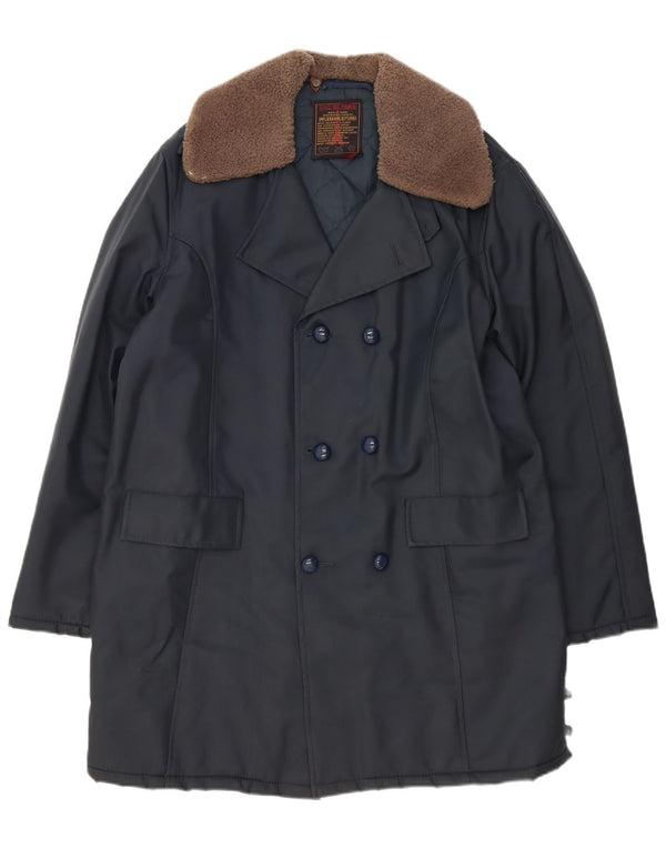 Palton șic pentru bărbați cu două piepturi UK 42 XL bleumarin
