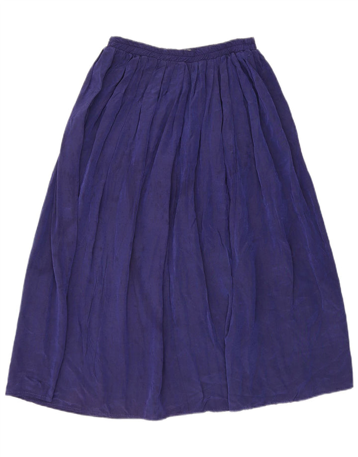 MIRROR Womens Pleated A-Line Skirt UK 12 Medium W30  Blue Viscose