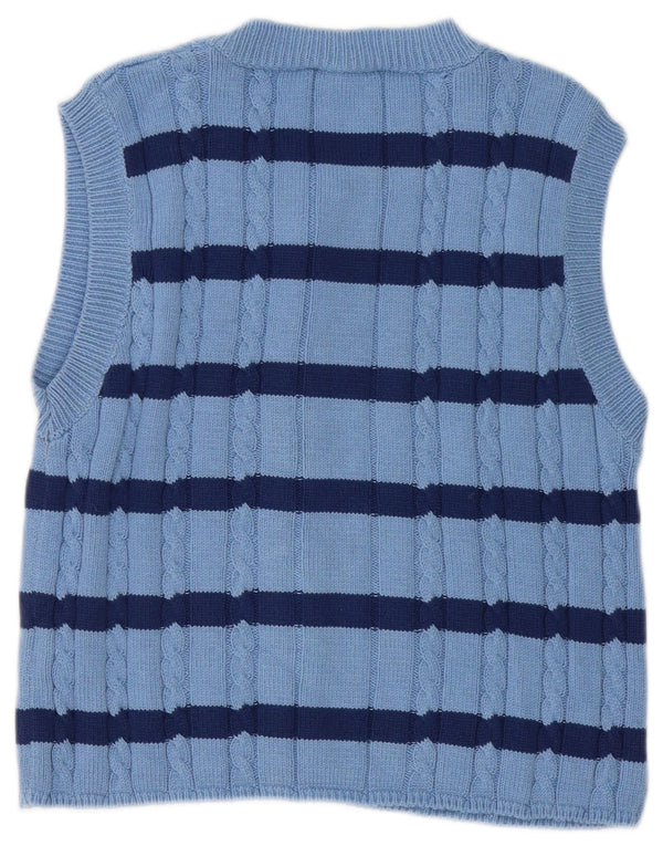 Pulover cardigan fără mâneci pentru femei Zara UK 14 Medium Blue Striped