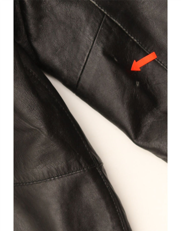 Geaca de piele vintage pentru femei IT 44 Medium Black Leather
