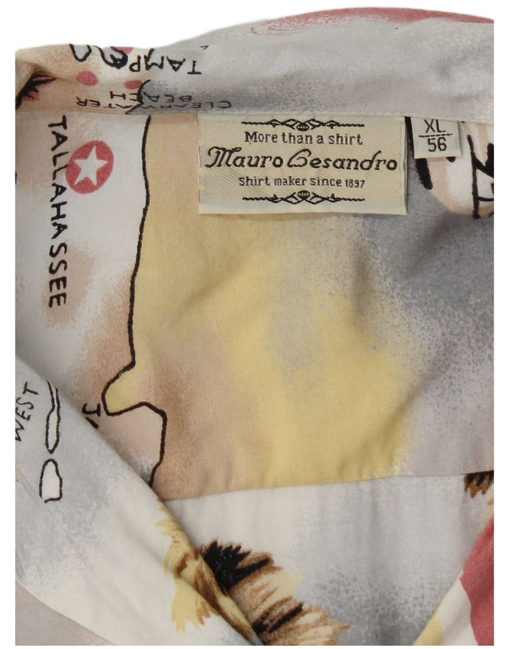 MAURO GESANDRO Cămașă cu mânecă scurtă pentru bărbați cu model abstract, XL, multicoloră