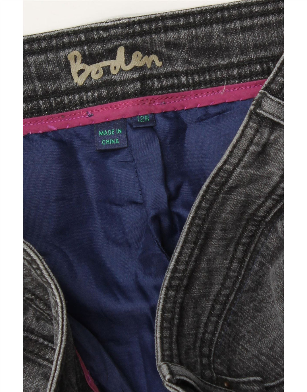 Fusta de blugi pentru femei BODEN UK 12 Medium W30 Gri