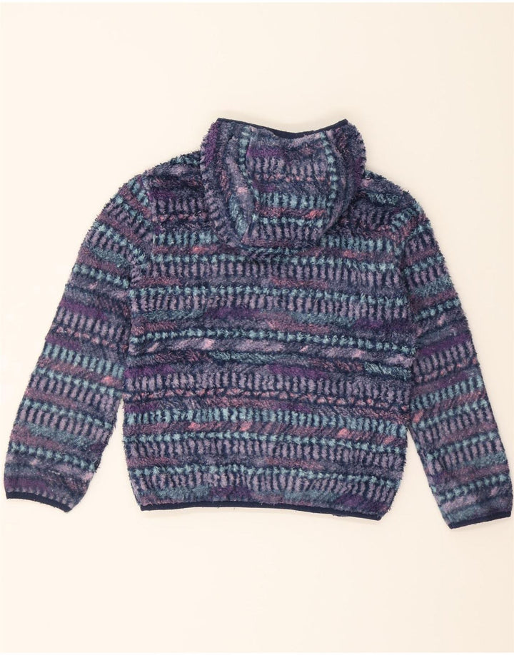 EDDIE BAUER Girls Fleece Jacket 10-11 Years Medium Navy Blue Striped Vintage Eddie Bauer and Second-Hand Eddie Bauer from Messina Hembry 