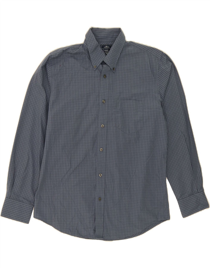 DOCKERS Mens Shirt Size 15 1/2 Medium Navy Blue Check Cotton Vintage Dockers and Second-Hand Dockers from Messina Hembry 