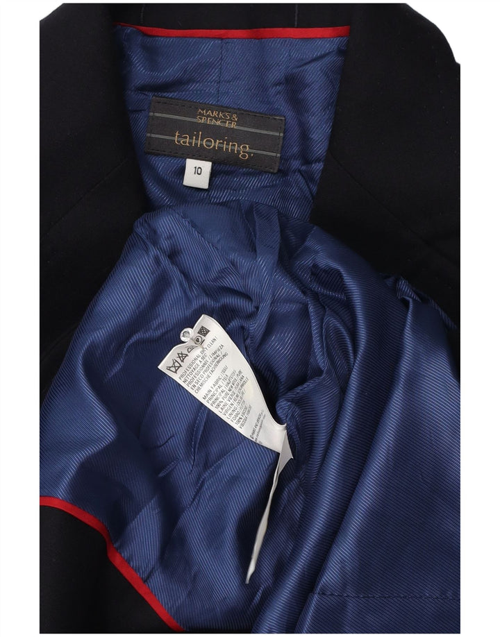 Jachetă pentru femei Marks & Spencer, cu 2 nasturi, UK 10, lână, albastru bleumarin