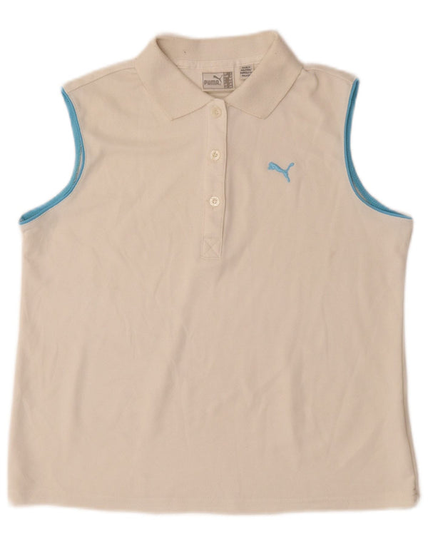 Tricou polo fără mâneci PUMA pentru femei UK 14 Medium Off White