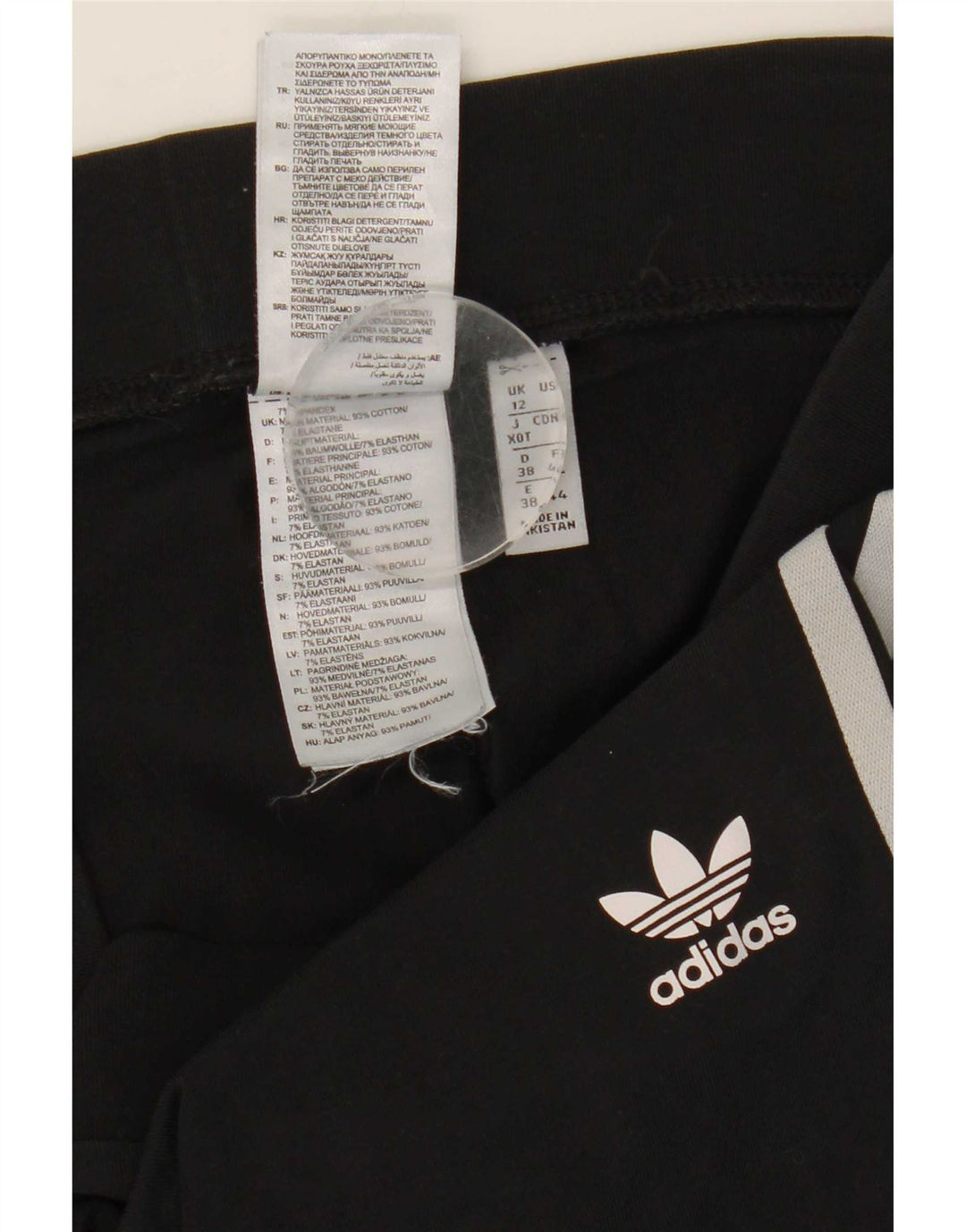 Leggings pentru femei Adidas UK 12, bumbac mediu negru