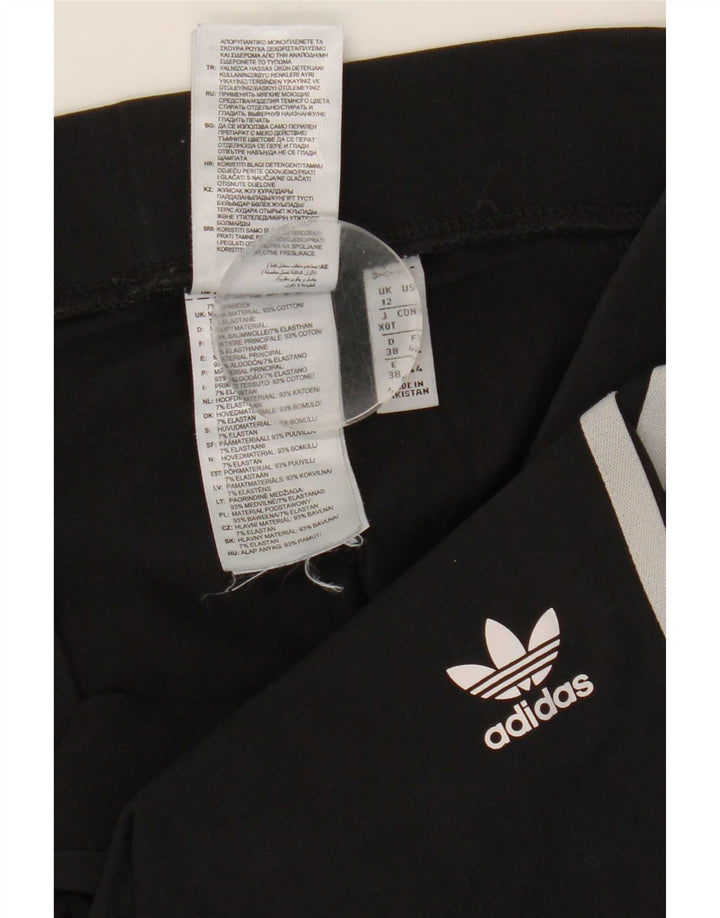 Leggings pentru femei Adidas UK 12, bumbac mediu negru