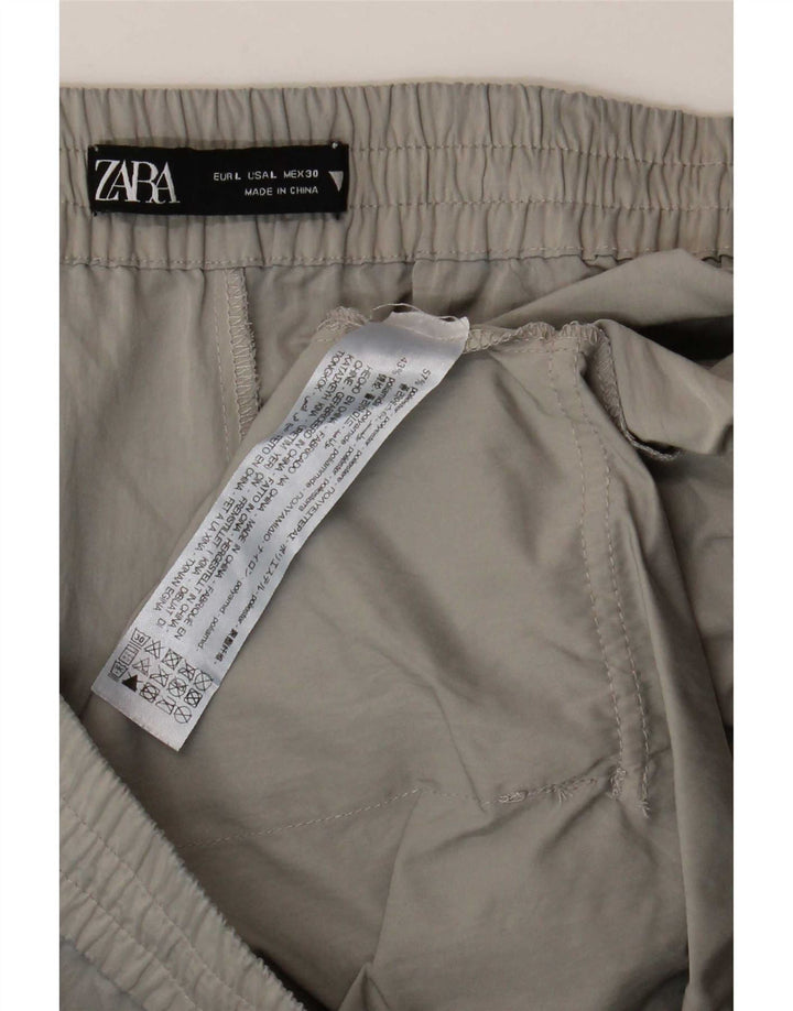 Zara Womens Cargo Shorts Large W30 Grey Polyester