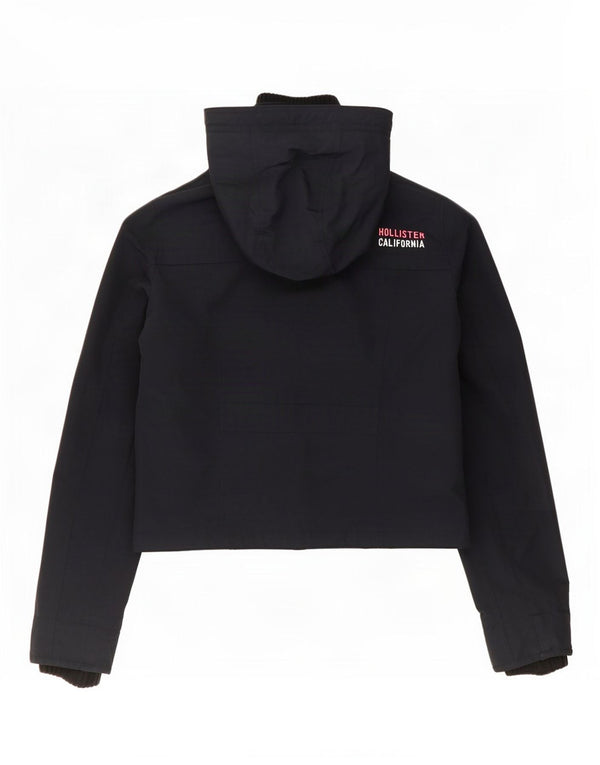 Jachetă de ploaie cu glugă pentru femei Hollister UK 14 Medium Navy Blue Marine