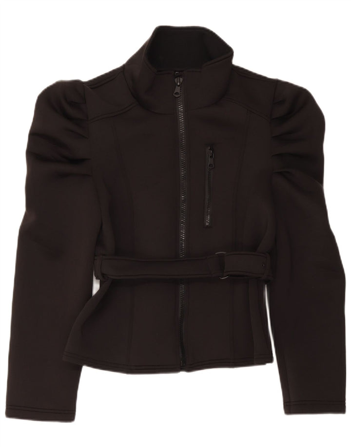 Bomber pentru femei Zara UK 14, mare, negru, poliester