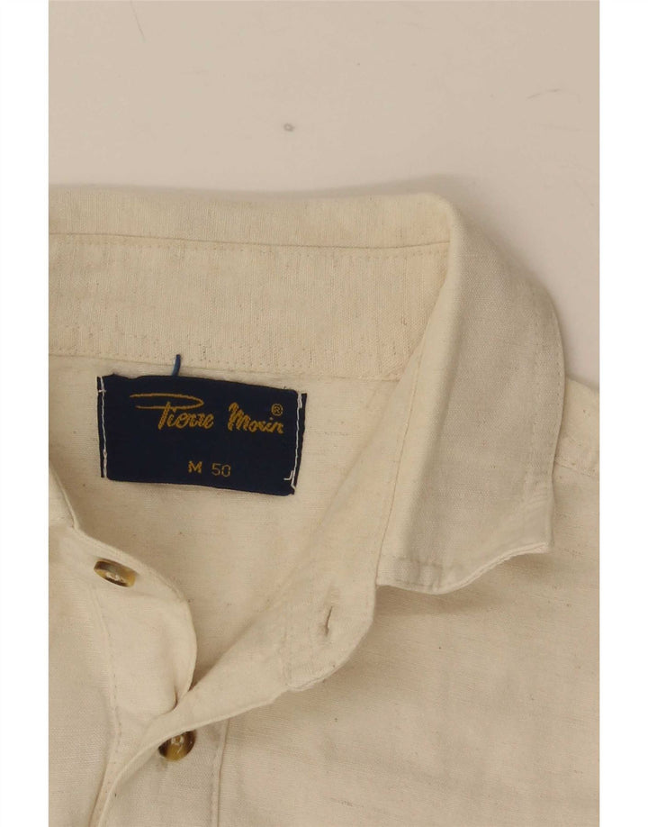 Cămașă vintage cu mânecă scurtă pentru bărbați IT 50 Medium Off White Classic