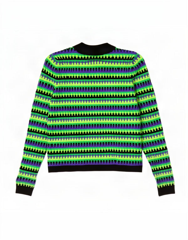 Pulover pentru damă Zara cu gât de barcă UK 14 mare, multicolor, geometric