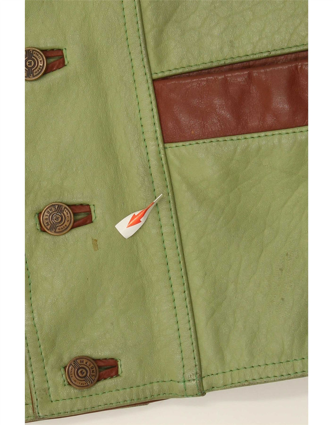 Vestă vintage din piele pentru bărbați, verde mare