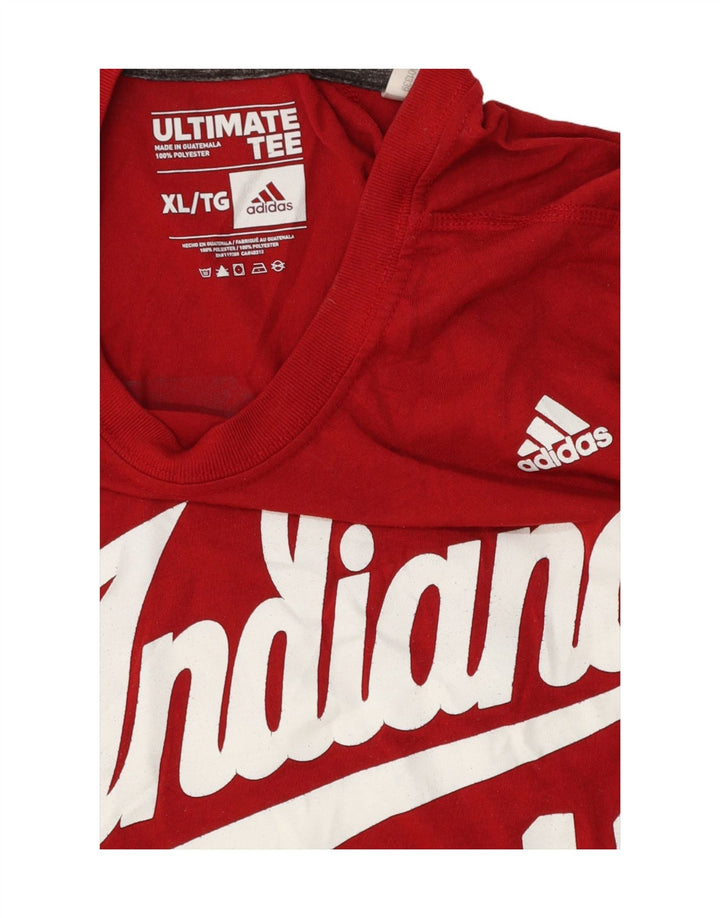 Tricou cu grafic Indiana Adidas pentru bărbați Top XL poliester roșu