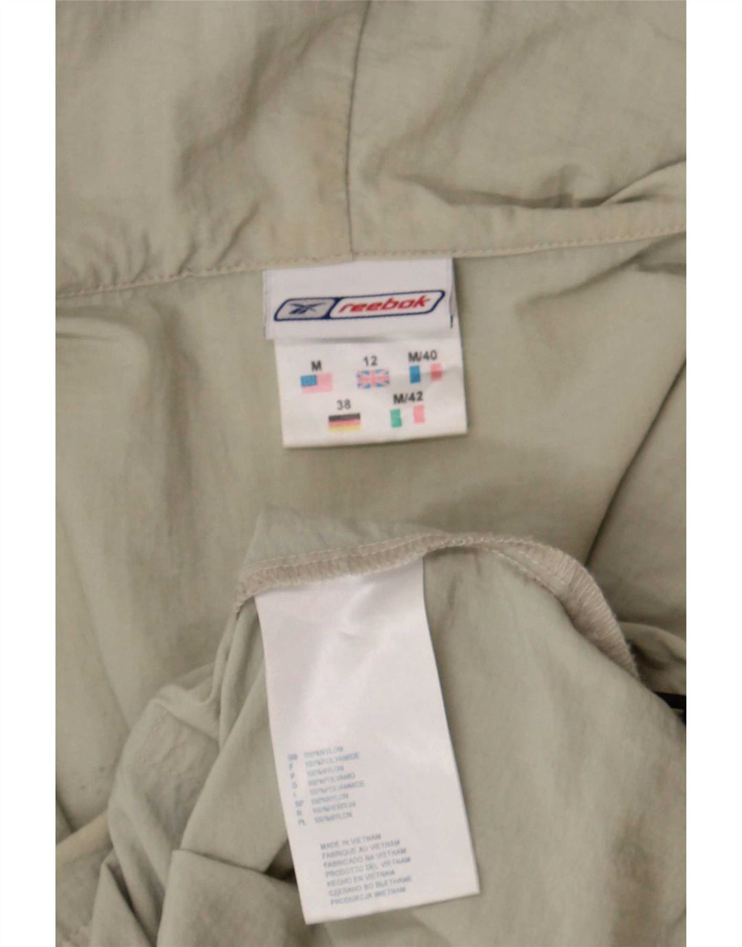 Jachetă de ploaie cu glugă pentru femei Reebok UK 12 Medium Beige Nylon