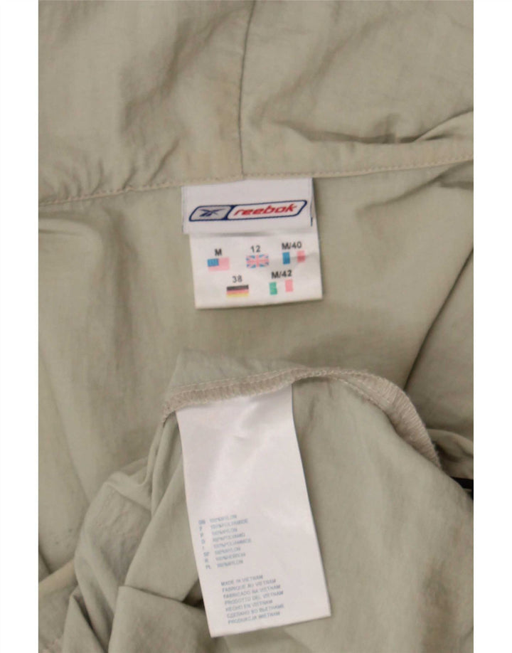 Jachetă de ploaie cu glugă pentru femei Reebok UK 12 Medium Beige Nylon