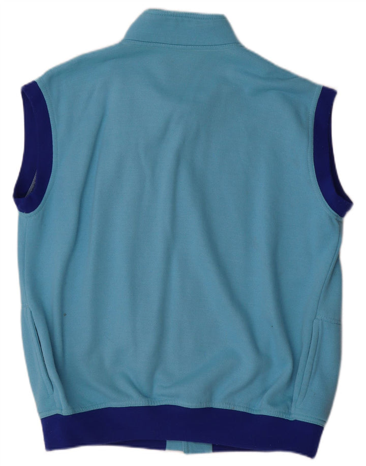 Trening pentru bărbați vintage fără mâneci, jachetă mare, albastru, color block