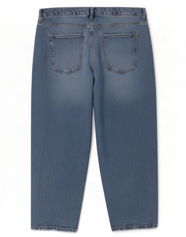 Marks & Spencer Blugi pentru femei Morcov Capri UK 18 XL W38 L24 Bumbac albastru