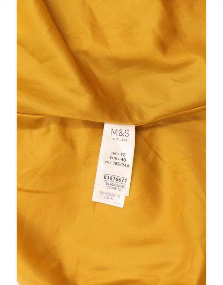 Fusta midi pentru femei Marks & Spencer UK 12 Medium W30 Poliester galben