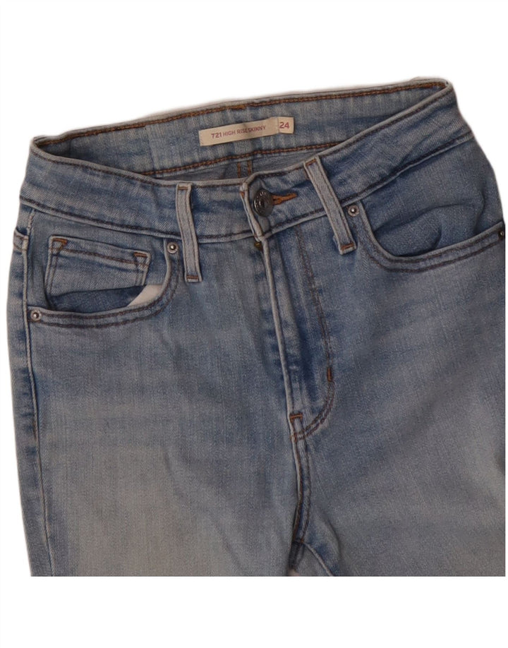 Blugi skinny cu talie mare 721 LEVI'S pentru femei L24 L29 Bumbac albastru
