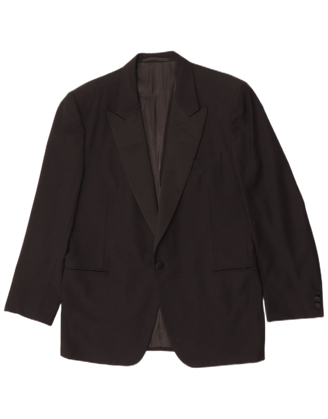 Blazer Vintage pentru bărbați cu 1 nasture IT 50 Lână neagră mare