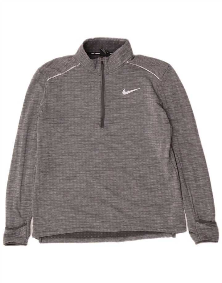 Top de trening Nike pentru bărbați, cu fermoar și gât, poliester mare, gri