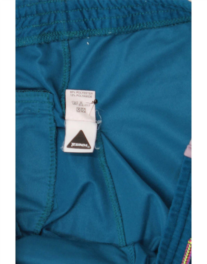 Ande Womens Velour Tracksuit Trousers XL Blue Colourblock Polyester