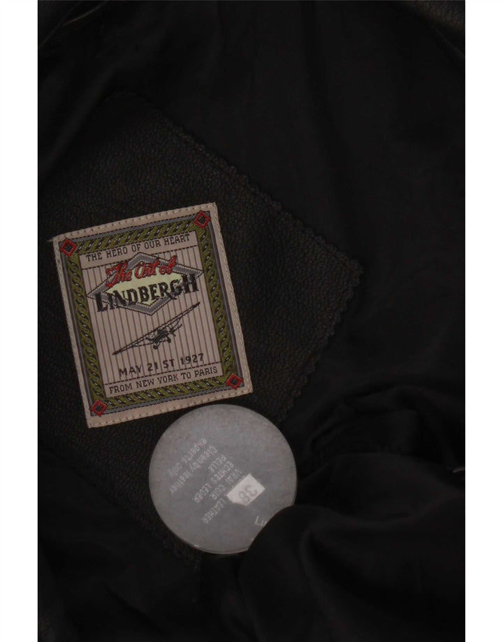 Gilet din piele vintage pentru femei EU 38 Medium Black