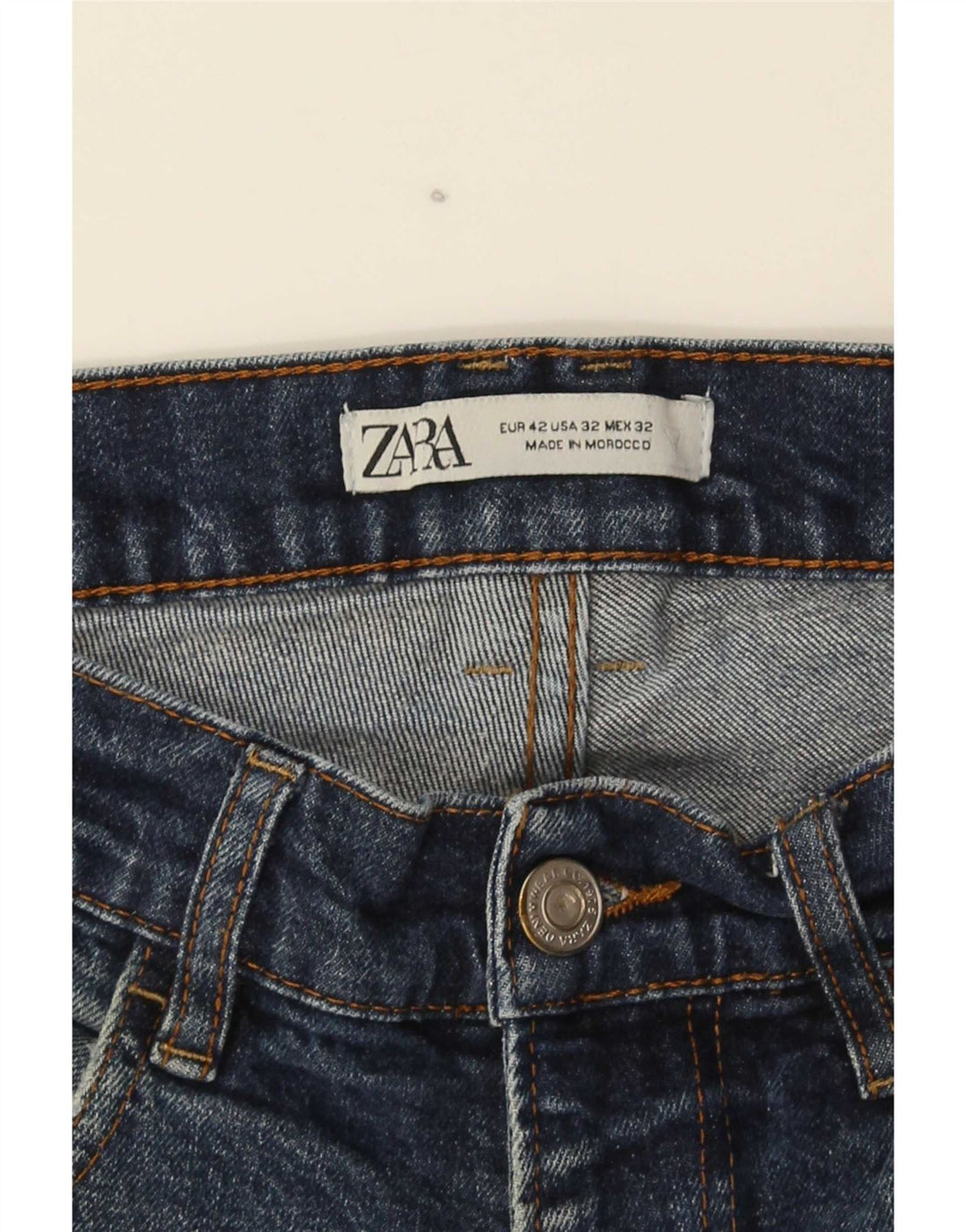 Blugi slim pentru bărbați Zara EU42 Large W32 L28 Bleumarin