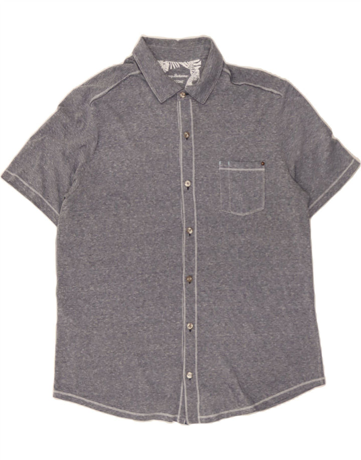 TOMMY BAHAMA Mens Short Sleeve Shirt Large Grey Polyester Vintage Tommy Bahama and Second-Hand Tommy Bahama from Messina Hembry 