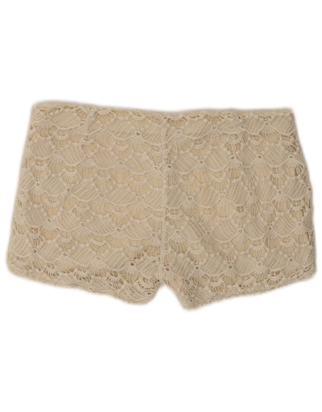 Pantaloni caldi din dantela pentru femei Zara Medium W28, bumbac bej