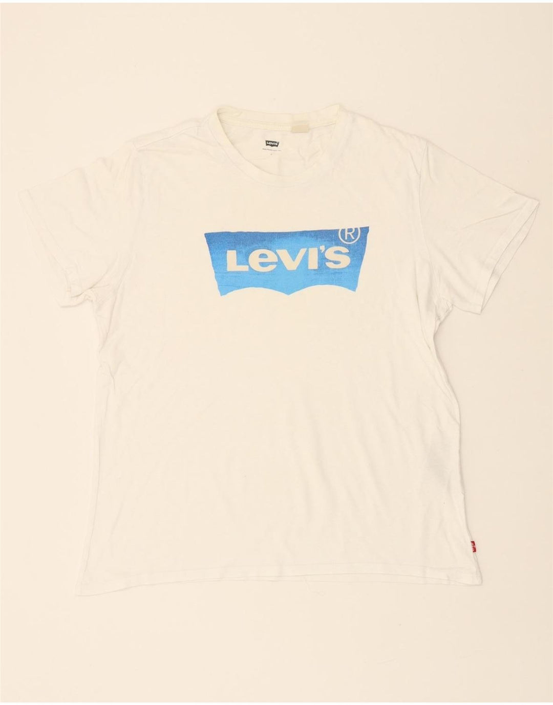 LEVI'S Mens Graphic T-Shirt Top Large White Cotton Vintage Levi's and Second-Hand Levi's from Messina Hembry 