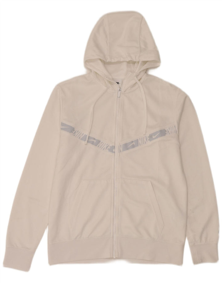 Pulover Nike Graphic Zip pentru bărbați, poliester color bloc alb mediu