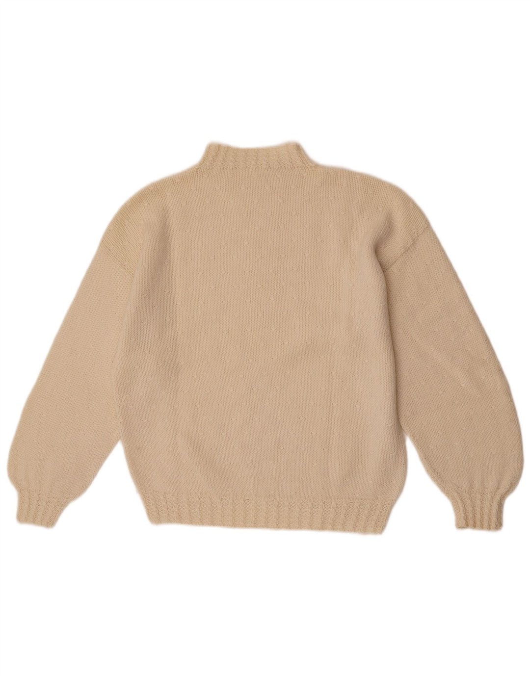 Pulover vintage cu gât țestoasă pentru femei UK 14 Medium Off White