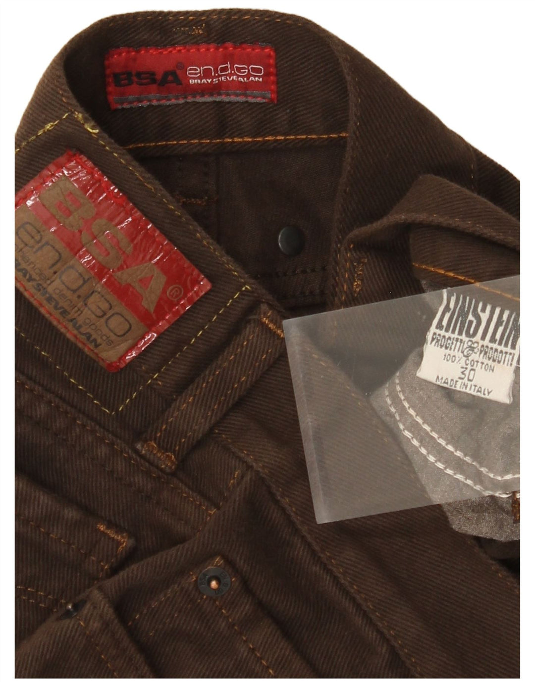 VINTAGE Womens Bootcut Jeans W30 L34 Brown Cotton