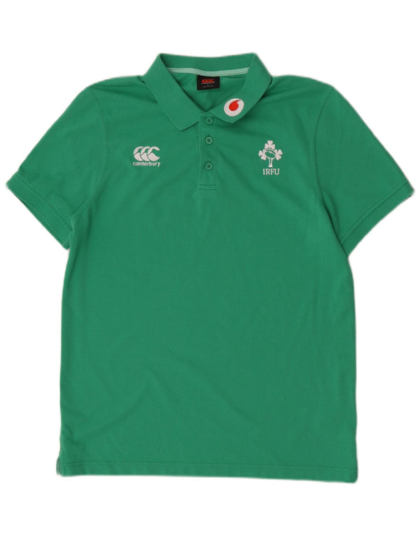 Cămașă polo Canterbury IRFU pentru bărbați, poliester verde mare