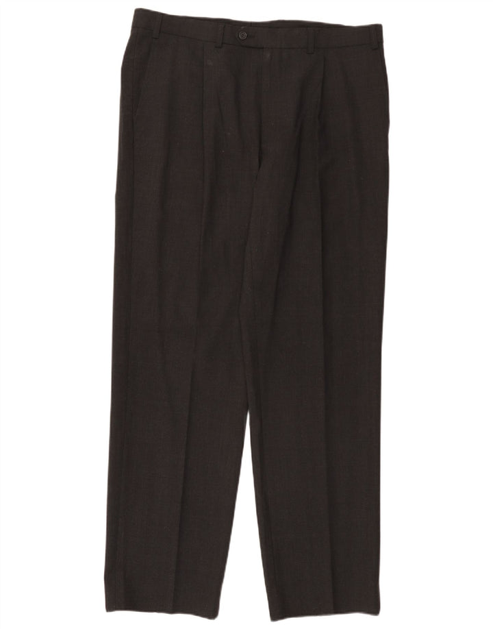 Marks & Spencer Pantaloni de costum croiți pentru bărbați L36 L31 poliester gri