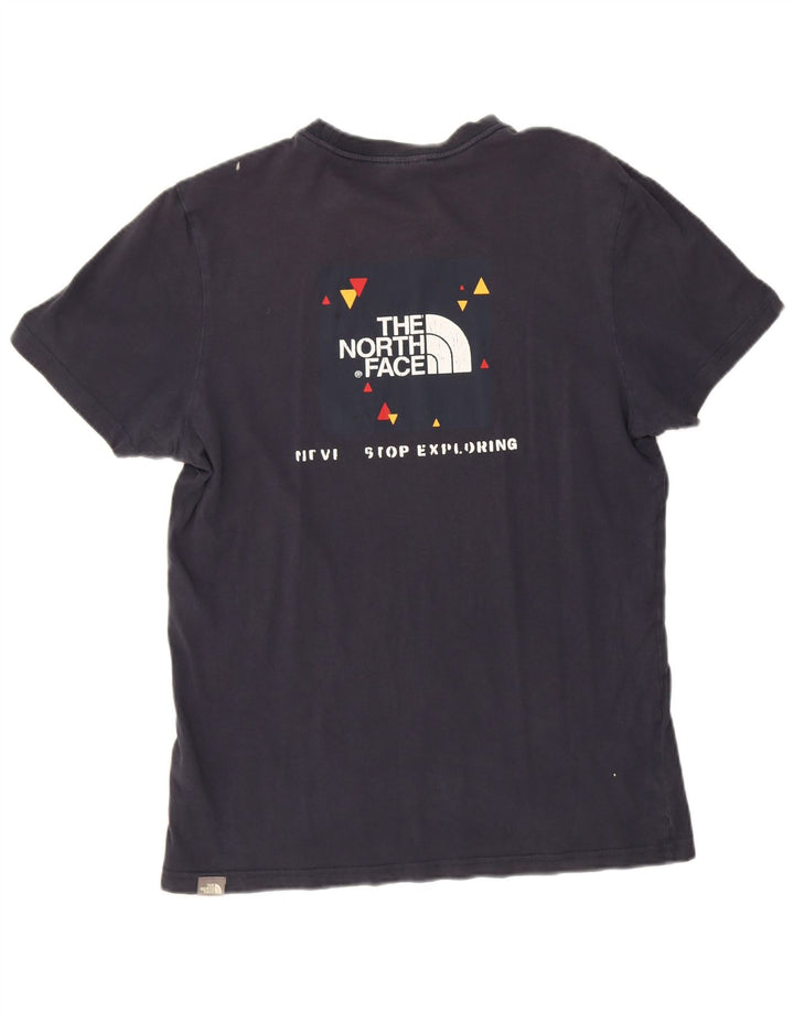Tricou grafic pentru bărbați The North Face Top mediu din bumbac bleumarin