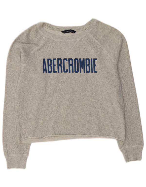Pulover cu grafic pentru femei Abercrombie & Fitch, UK 10, gri mic