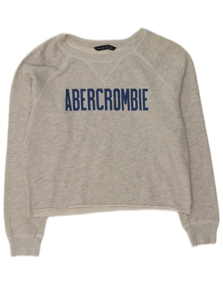 Pulover cu grafic pentru femei Abercrombie & Fitch, UK 10, gri mic