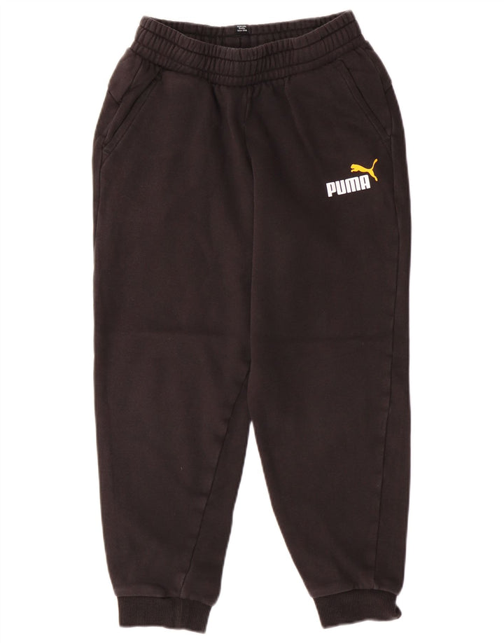 Puma Băieți Pantaloni Trening Pantaloni Joggeri 11-12 Ani Bumbac Negru