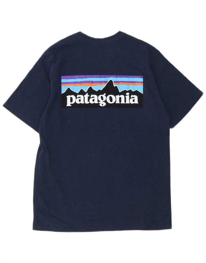 Tricou grafic Patagonia pentru bărbați, cu croială obișnuită, poliester mic, bleumarin