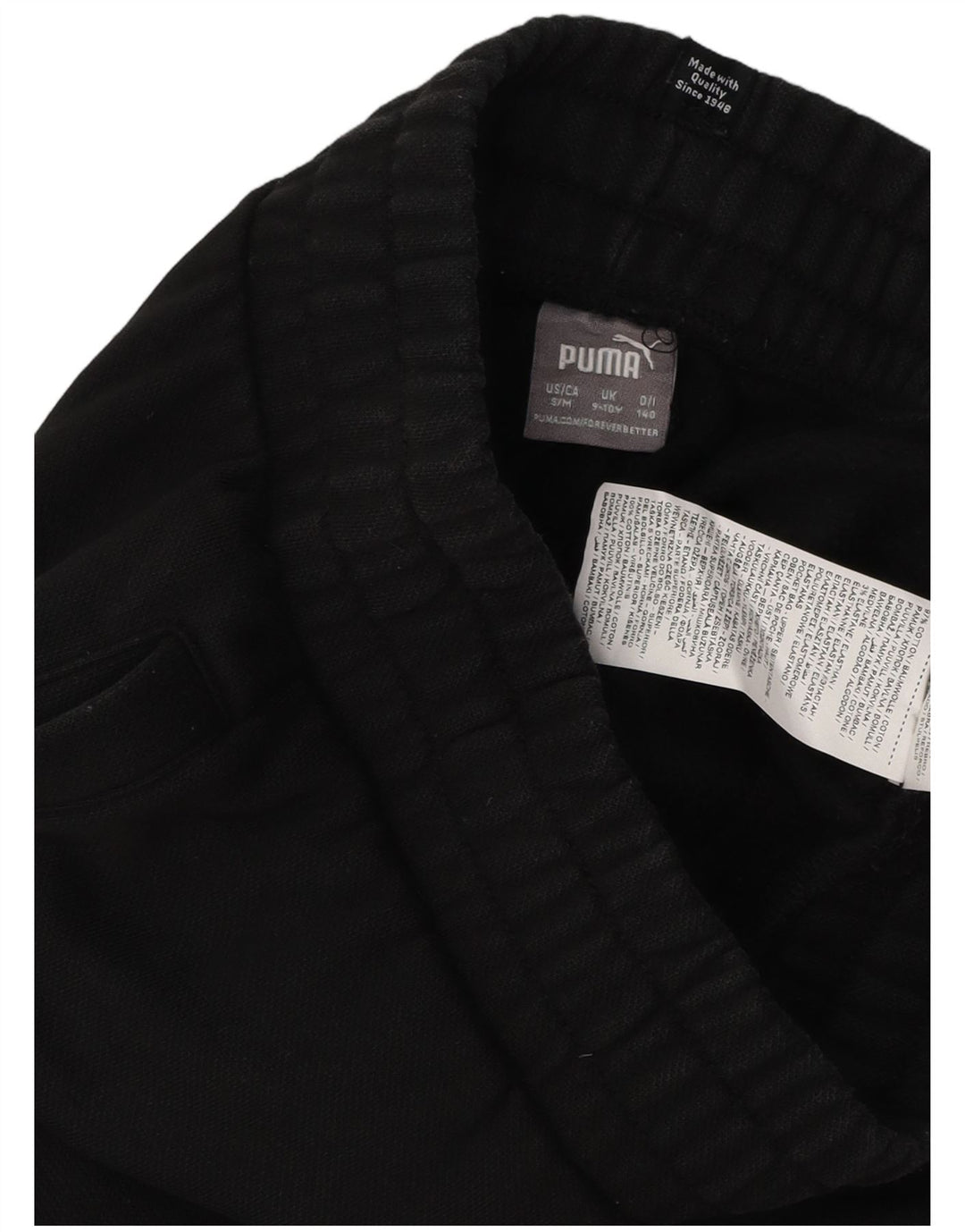 Pantaloni de trening grafic PUMA pentru băieți Pantaloni de jogging 9-10 ani bumbac negru